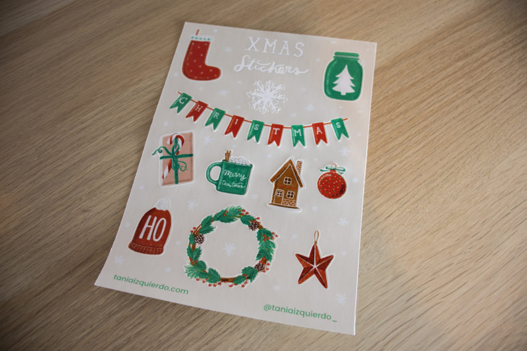 Print and cut stickers Navidad